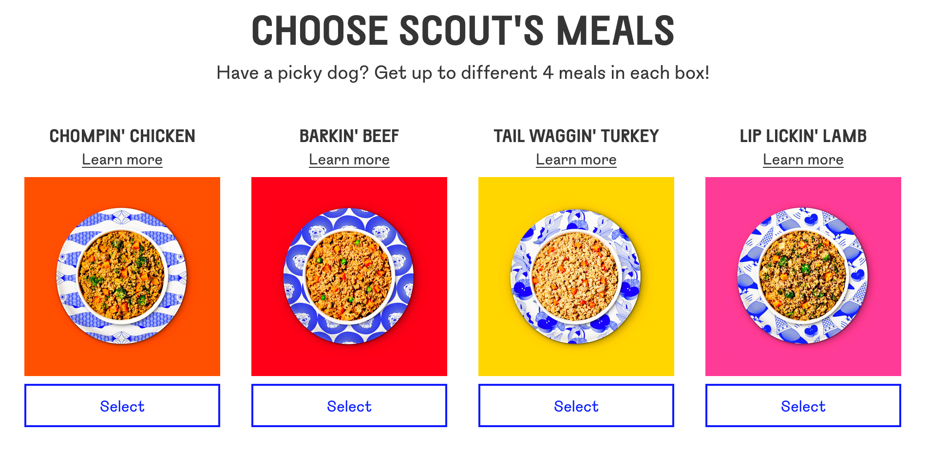 Choose Your Dog's Meals - Pet Plate